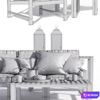 Indio Metal Outdoor Furniture Set 2 3D Model Corona