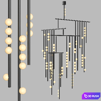 Drop system chandelier 3D Model Vray