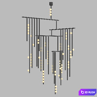 Drop system chandelier 3D Model Vray