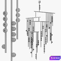 Drop system chandelier 3D Model Vray