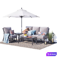 Canyon metal furniture set 3D Model Corona