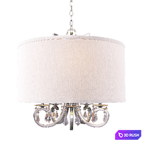 5-Light Polished Nickel Drum Pendant Chandelier with Beads 3D Model Vray
