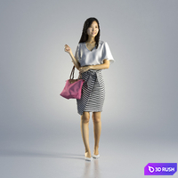 Woman Jess Business Walking 001 3D Model Vray, Corona