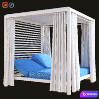 Garden bed Varaschin Bivacco Gazebo 3D Model Vray, Corona