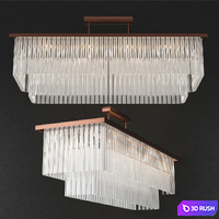 BELLA FIGURA LARGE TWO TIER RECTANGULAR CLEAR 3D Model Vray