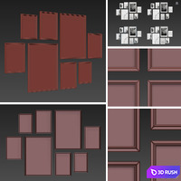 Picture Frames Set-95 3D Model Vray