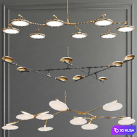 Suspension Branching Disc - 3 types 3D Model Vray