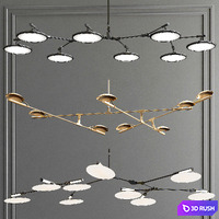 Suspension Branching Disc - 3 types 3D Model Vray