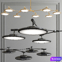 Suspension Branching Disc - 3 types 3D Model Vray