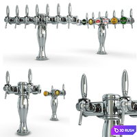 Beer taps elysee 3D Model Vray