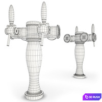 Beer taps elysee 3D Model Vray