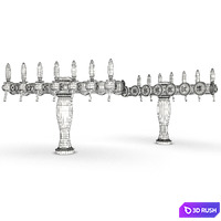 Beer taps elysee 3D Model Vray
