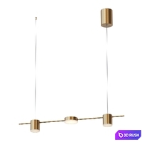 Loft Industry Modern - Brass Button Line- LED7 3D Model Vray, Corona