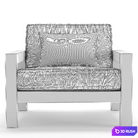 RH Outdoor Bonaire armchair 3D Model Vray