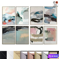 Poster Set "Abstract Painting" 3D Model Vray, Corona