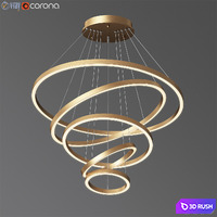 Multi Light Ring Led Pendant Light 3D Model Vray, Corona