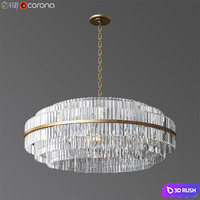 Vienna 48 Round Crystal Chandelier Antique Brass 3D Model Vray, Corona