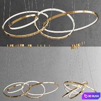 Chandelier ORACLE 4 Rings 3D Model Vray