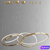 Chandelier ORACLE 4 Rings 3D Model Vray