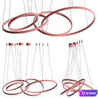 Chandelier ORACLE 4 Rings 3D Model Vray