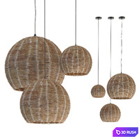 Chandeliers rottan set 5 3D Model Vray