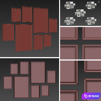Picture Frames Set-114 3D Model Vray
