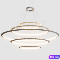 Grok by Leds C4 Circular Suspended Lamp Comp. 5 3D Model Vray, Corona