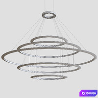Grok by Leds C4 Circular Suspended Lamp Comp. 5 3D Model Vray, Corona