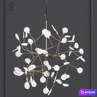 Chandelier heracleum gold 3D Model Vray