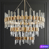Haskell 12 Light Decotarive Chandelier 3D Model Vray