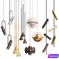 Four Hanging Lights_44 Minimalist 3D Model Vray