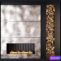 Fireplace and firewood 1 3D Model Vray, Corona