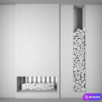 Fireplace and firewood 3 3D Model Vray, Corona