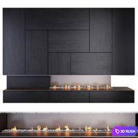 Fireplace and firewood 6 3D Model Vray, Corona