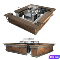 Big counter industrial 3D Model Vray