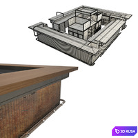 Big counter industrial 3D Model Vray