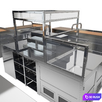 Big counter industrial 3D Model Vray