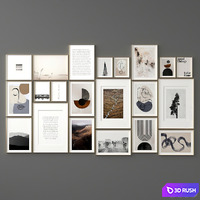 Large set of paintings 3D Model Vray, Corona