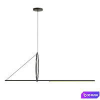 Chandelier Suspension Cercle Et Trait - Graphite Satine 3D Model Corona