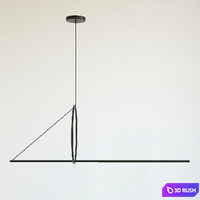 Chandelier Suspension Cercle Et Trait - Graphite Satine 3D Model Corona