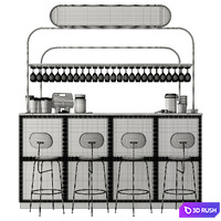 Coffeeshop_01 3D Model Corona