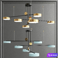 Led ceiling chandelier 3D Model Vray