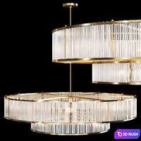Restoration Hardware MARAIS ROUND CHANDELIER 60 Brass 3D Model Corona