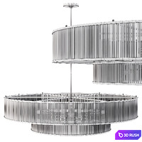 Restoration Hardware MARAIS ROUND CHANDELIER 60 Brass 3D Model Corona
