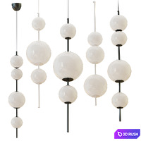 Chandelier beads lampatron 3D Model Vray