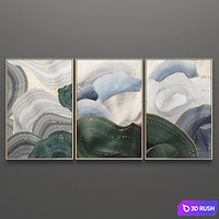 Set of triptych paintings 6 3D Model Vray