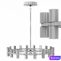 Restoration Hardware ARCACHON ROUND CHANDELIER 36 Nickel 3D Model Corona