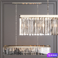 Restoration Hardware 1920S ODEON RHYS CLEAR GLASS PRISM RECTANGULAR CHANDELIER 59 Nickel 3D Model Corona