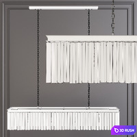 Restoration Hardware 1920S ODEON RHYS CLEAR GLASS PRISM RECTANGULAR CHANDELIER 59 Nickel 3D Model Corona