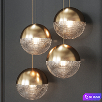 Pendant lamp Lee Broom LENS FLAIR PENDANT LIGHT Brass 3D Model